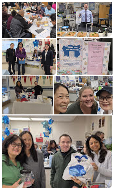 Collage of parents at a school event