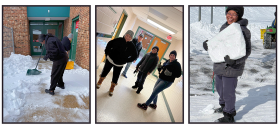 custodians clearing snow