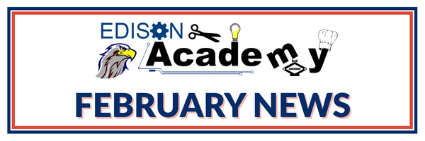 Header says February News with red and blue border