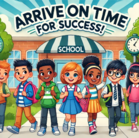 kids in front of school