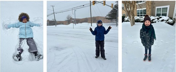 Students enjoying themselves in the recent snow