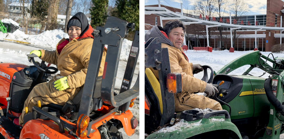 custodians on tractors