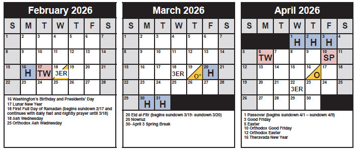 February March April