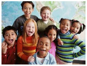 children in front of the sky 