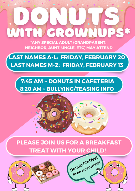 donuts with grownups flyer - English
