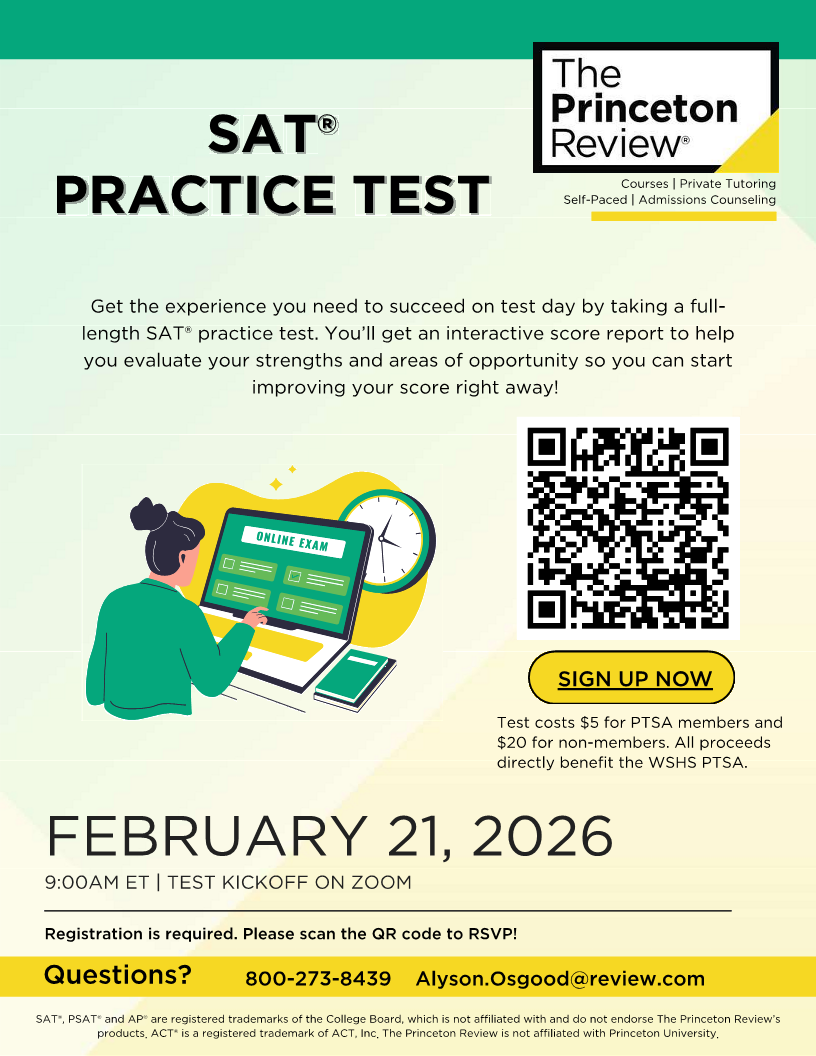 WSHS PTSA PSAT Fundraiser