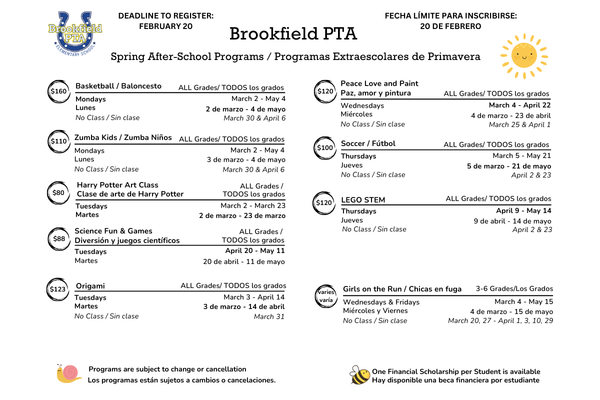 Spring After School Programs