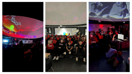 Elementary school students visiting the planetarium.