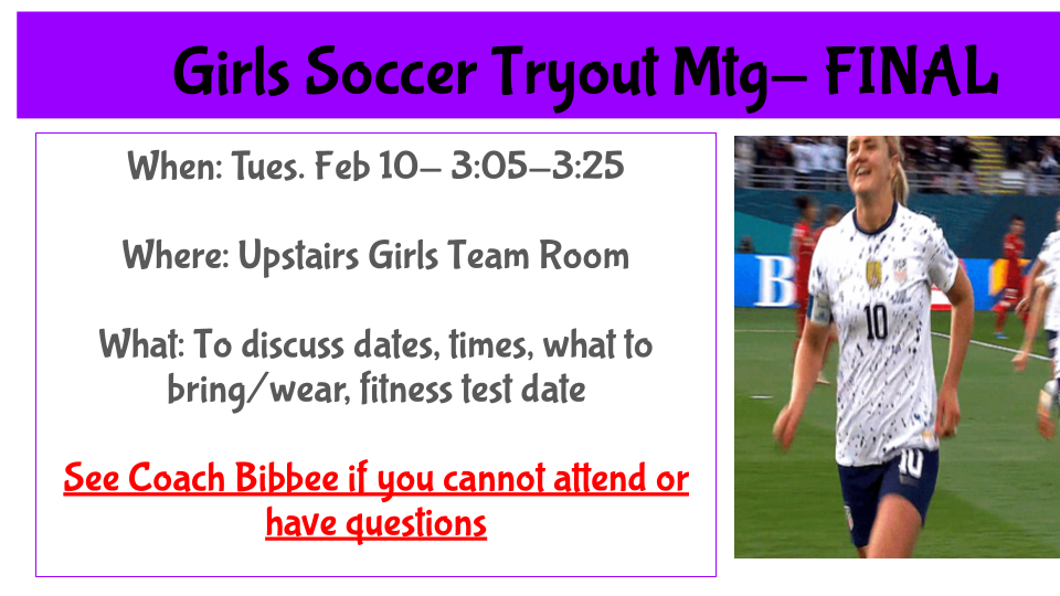 Girls Soccer Tryouts