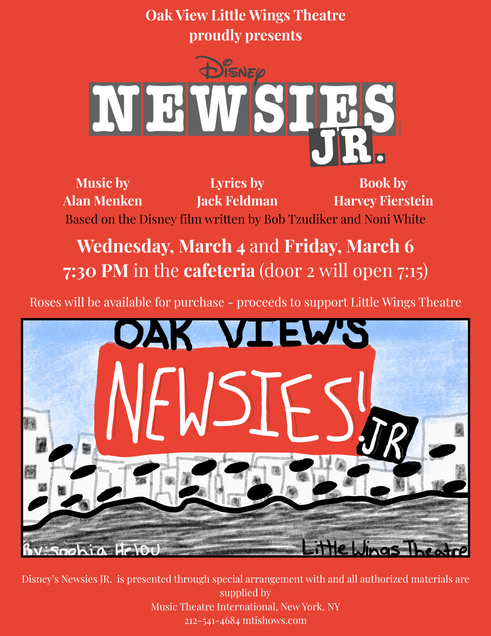 advertisement for Newsies production