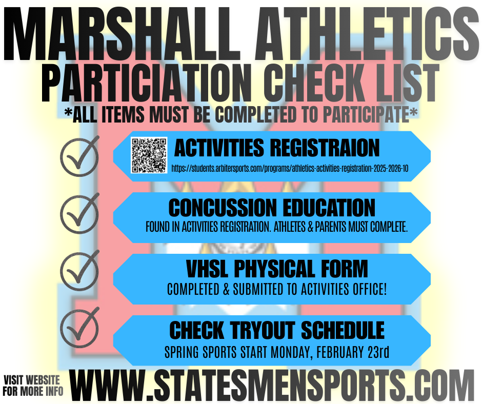 Marshall Athletics Participation Check List