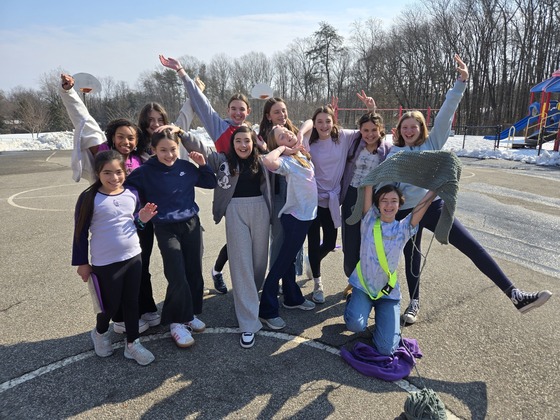 sixth graders on the blacktop