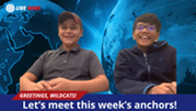 Two student news anchors
