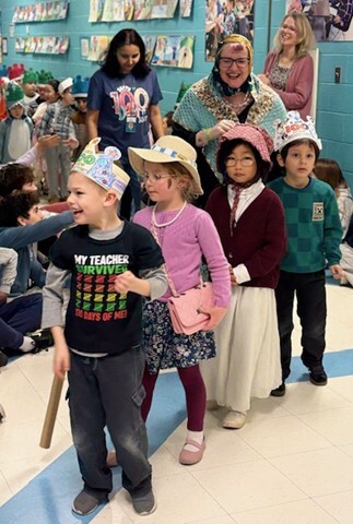 We celebrated the 100th day of school with a Kindergarten parade.