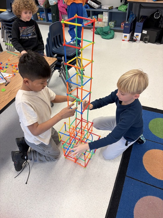 Students build in science olympiad 