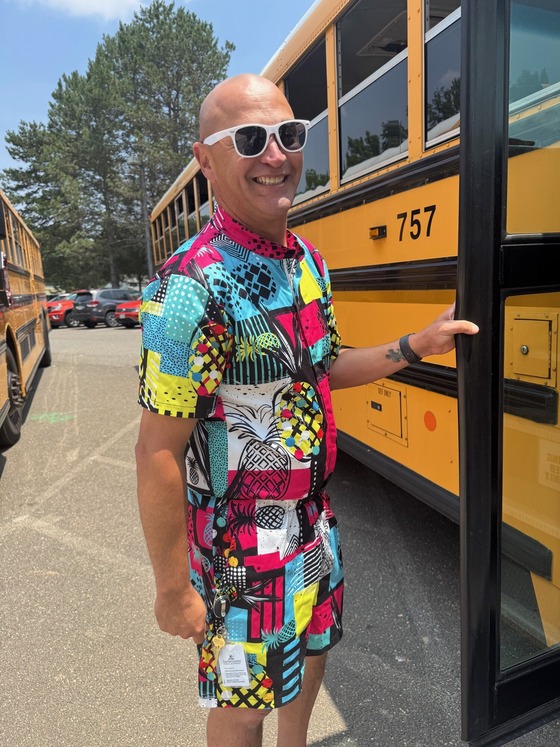 Staff Member in Tropical Attire