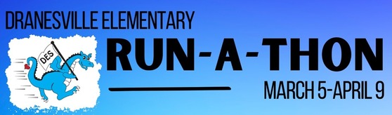 Dranesville PTA Runathon banner advertising the spring dates