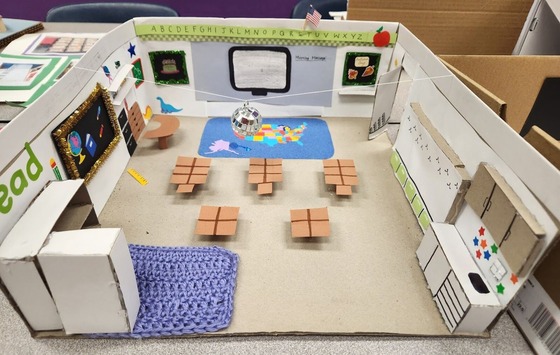 Miniature classroom made by students