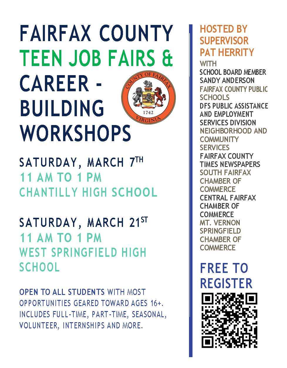 Fairfax County Teen Job Fairs & Career-Building Workshops