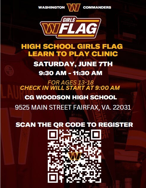 Washington Commanders Girls Flag: High School Girls Flag Learn to Play Clinic