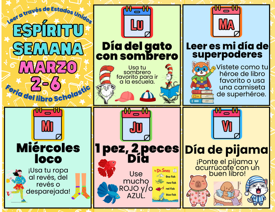 Spirit Week Flyer in Spanish