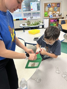 Student participating in Family Learning Night