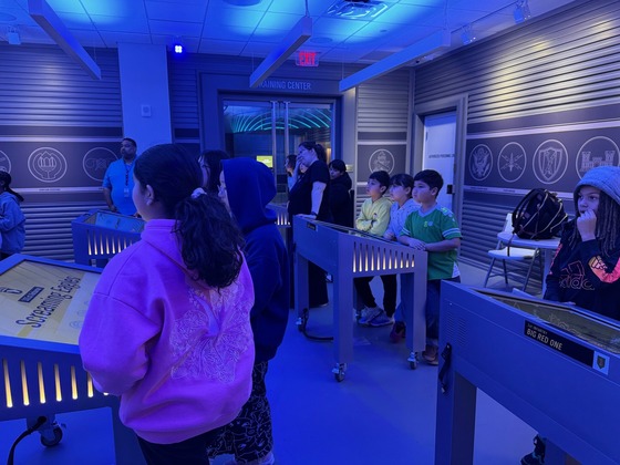 Students working on a simulation at the Army Museum