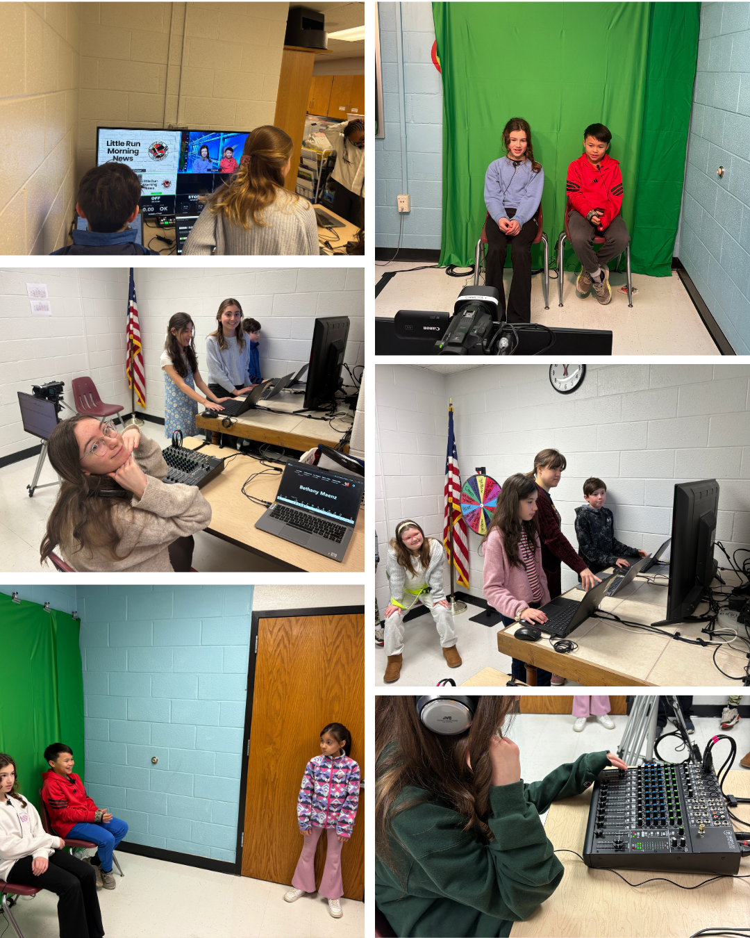 students in the news show room with the updated equipment