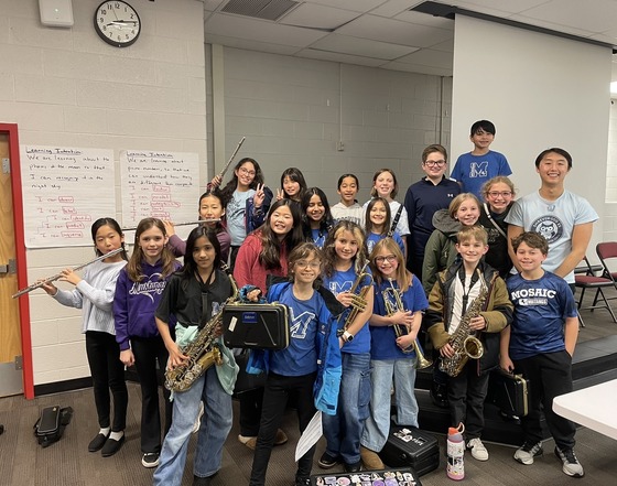 band students with instruments 