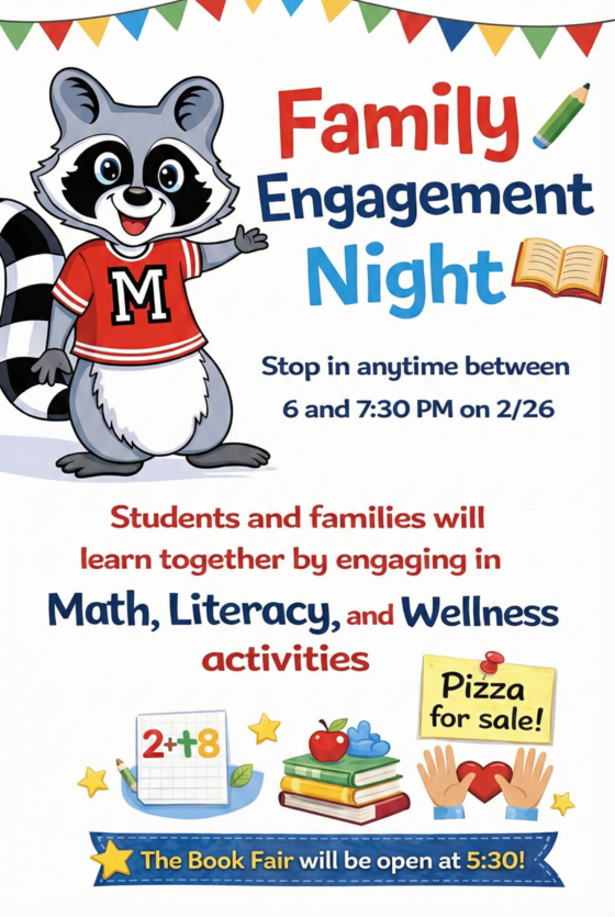 flyer about Family Engagement Night February 26th