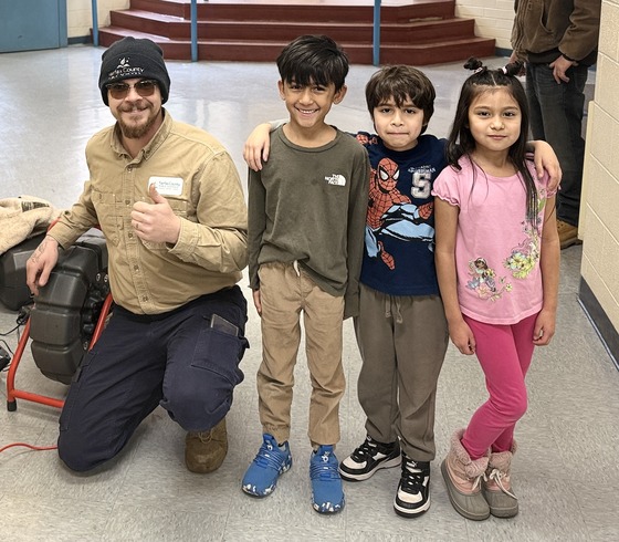 Facilities Worker and Students