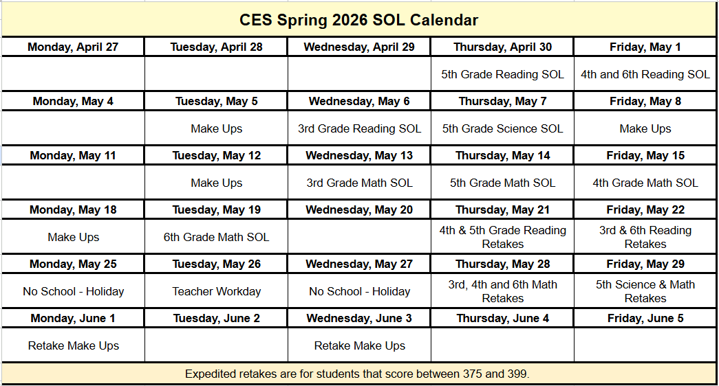 SOL schedule