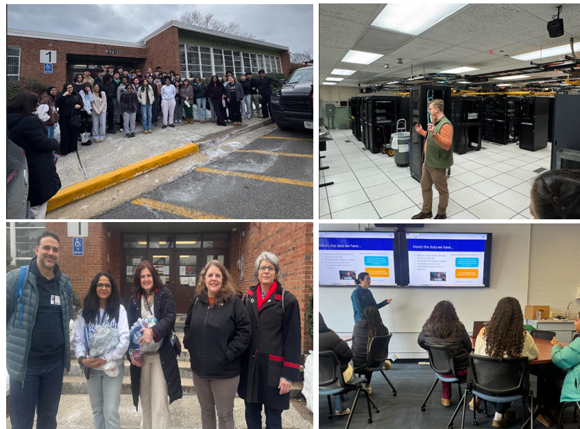 Collage of students on a field trip