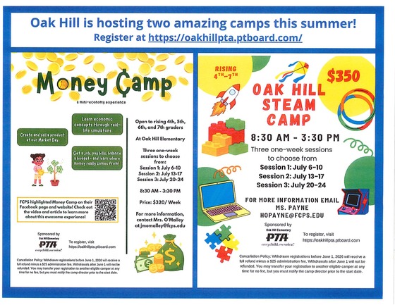 Oak Hill Summer Camps- information in the text