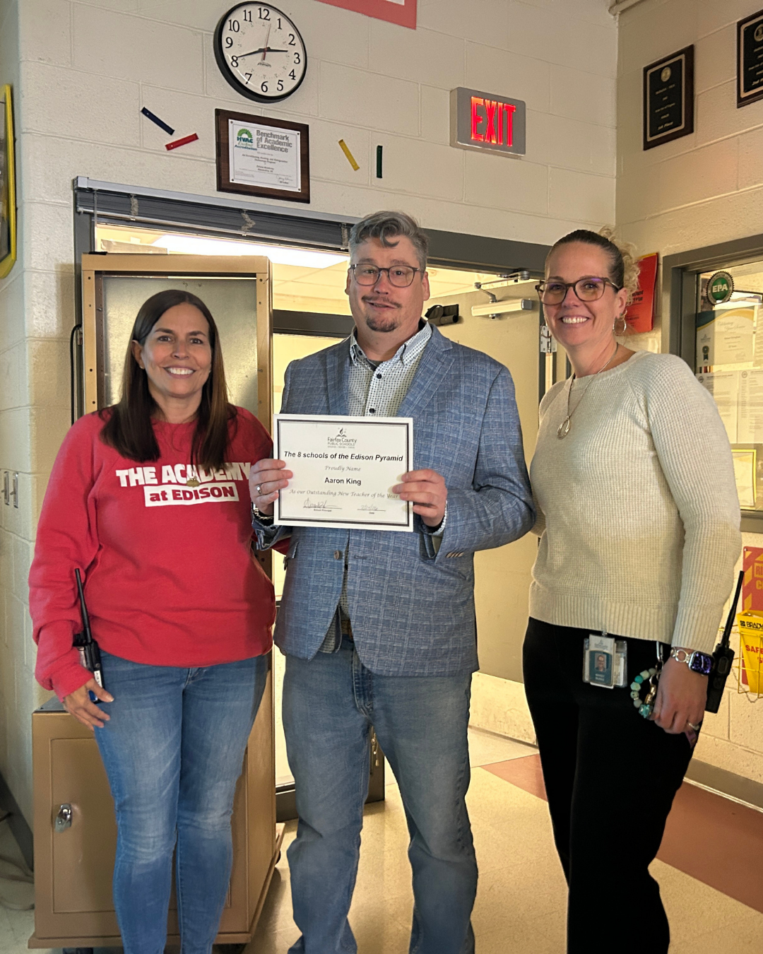 photo of Mr. King with his principal and program administrator