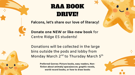 RAA Book Drive This Week