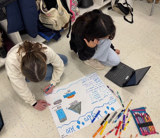 Students working on a group project