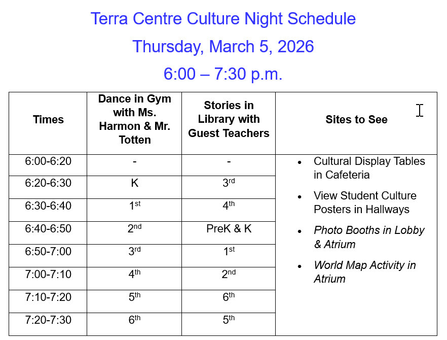 Culture Night Schedule