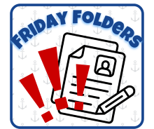Friday Folders with an image of a form and red exclamation marks