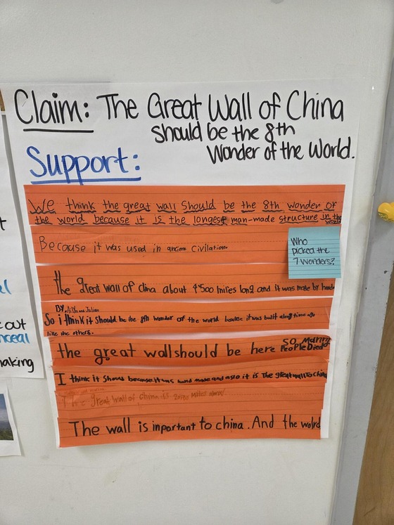 Claim, Support, Question Thinking Routine about the Great Wall of China