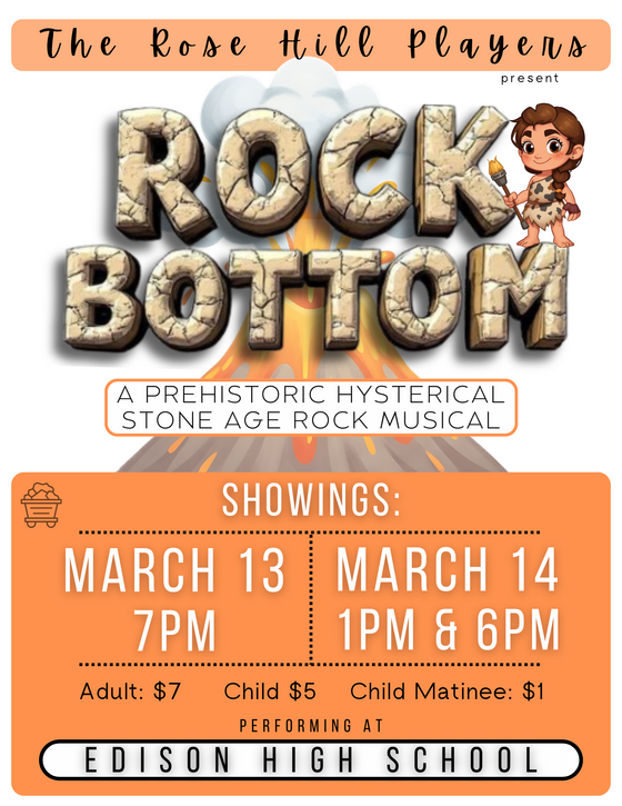 a photo of The Rose Hill Player's Rock Bottom poster