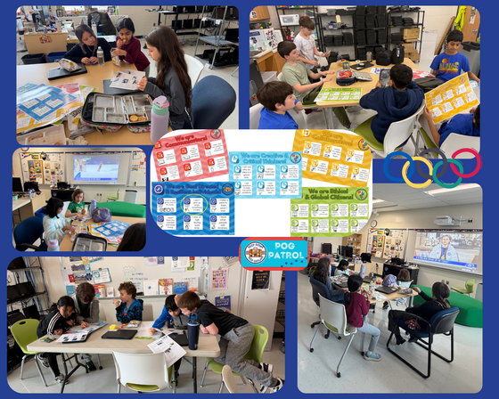 Collage Picture of Students working on a project at tables