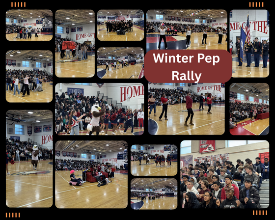 winter pep rally in the gym