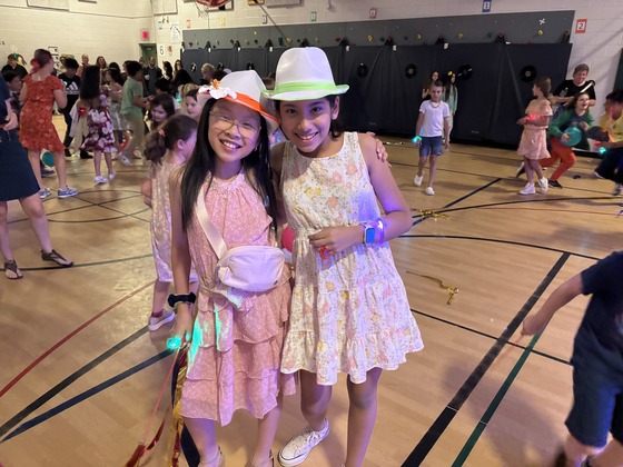 Students smile during the spring dance 