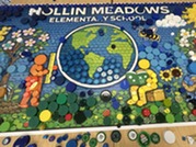 HMES Bottle cap mural under construction