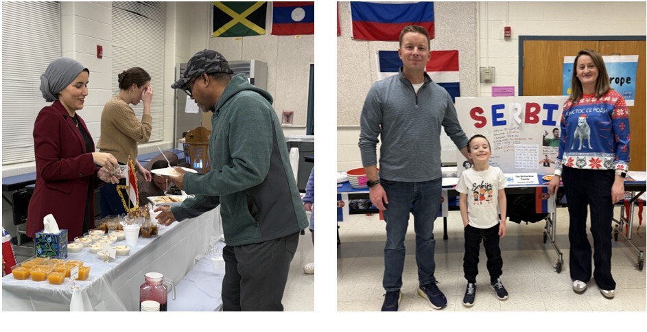 Families created displays to showcase their home cultures