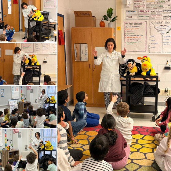 Photo Collage of Merrifield Orthodontist Visit to Grade 2 Classrooms