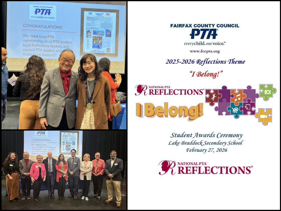 Students attending the awards ceremony for PTA Reflections