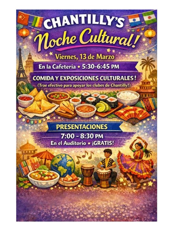 Chantilly Cultural Night Flyer- Espanol