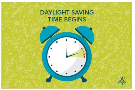 Daylight Saving Begins (Spring Forward)- clock showing time moving forward